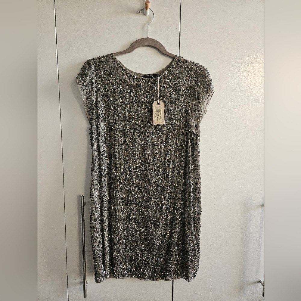 NWT All Saints Sequin Dress Size 6 - Picture 1 of 9